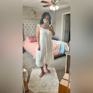 Cap sleeve tier gauze dress